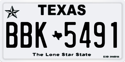 TX license plate BBK5491