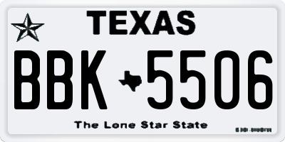TX license plate BBK5506