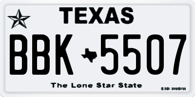 TX license plate BBK5507