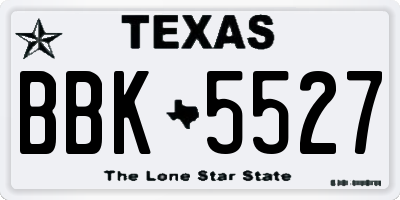 TX license plate BBK5527