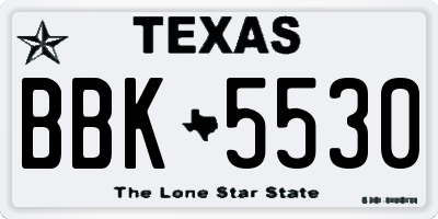 TX license plate BBK5530