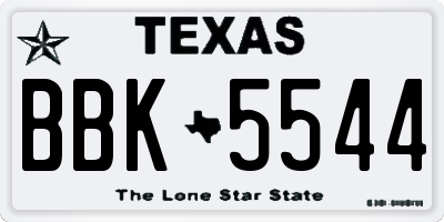 TX license plate BBK5544