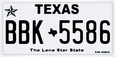 TX license plate BBK5586