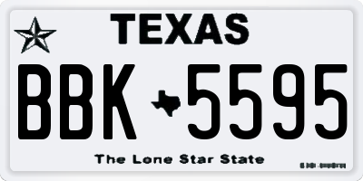 TX license plate BBK5595