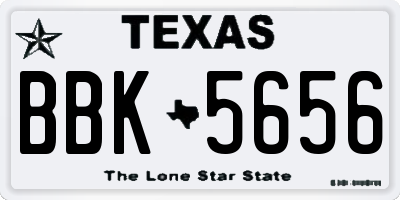 TX license plate BBK5656