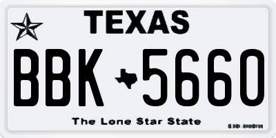 TX license plate BBK5660