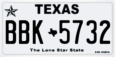 TX license plate BBK5732