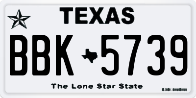 TX license plate BBK5739