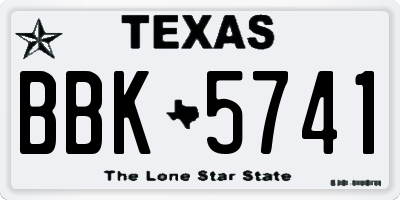 TX license plate BBK5741