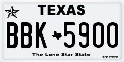 TX license plate BBK5900