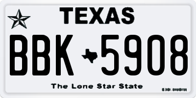 TX license plate BBK5908