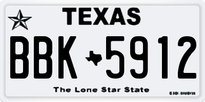 TX license plate BBK5912