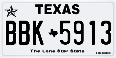 TX license plate BBK5913