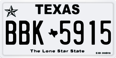TX license plate BBK5915