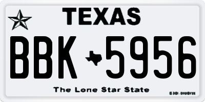 TX license plate BBK5956