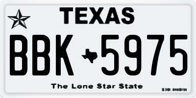 TX license plate BBK5975