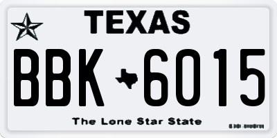 TX license plate BBK6015