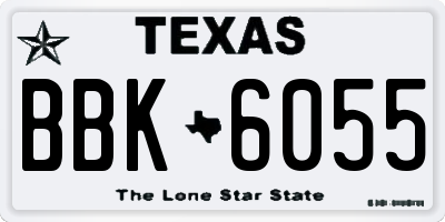 TX license plate BBK6055
