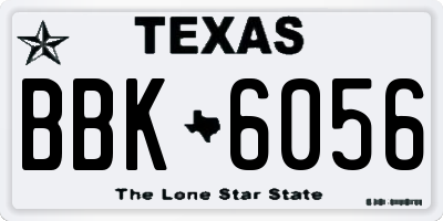 TX license plate BBK6056