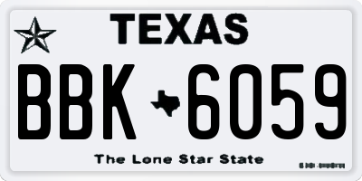 TX license plate BBK6059