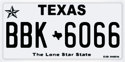 TX license plate BBK6066