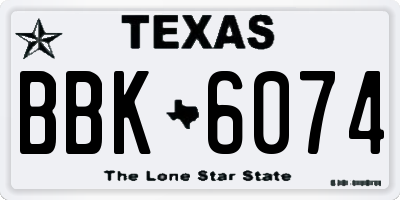 TX license plate BBK6074