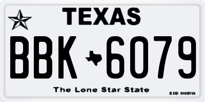 TX license plate BBK6079