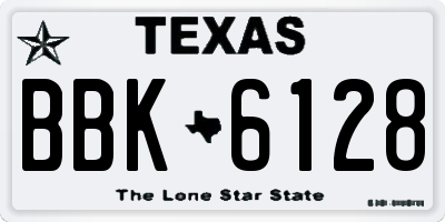 TX license plate BBK6128