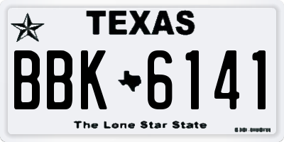 TX license plate BBK6141