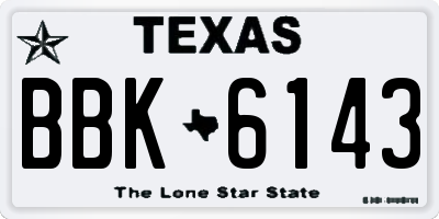 TX license plate BBK6143