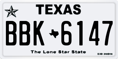 TX license plate BBK6147