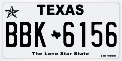 TX license plate BBK6156