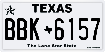 TX license plate BBK6157
