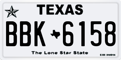 TX license plate BBK6158