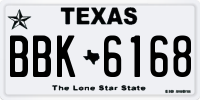 TX license plate BBK6168