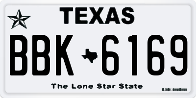 TX license plate BBK6169