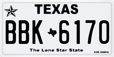 TX license plate BBK6170