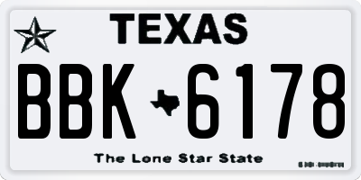 TX license plate BBK6178