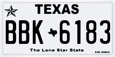 TX license plate BBK6183
