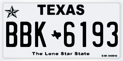 TX license plate BBK6193
