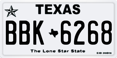 TX license plate BBK6268