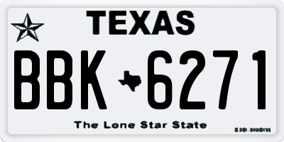 TX license plate BBK6271