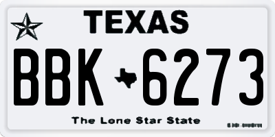 TX license plate BBK6273
