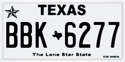 TX license plate BBK6277