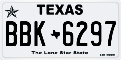 TX license plate BBK6297