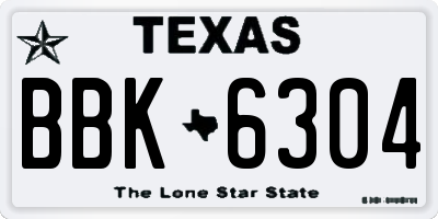 TX license plate BBK6304