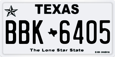 TX license plate BBK6405