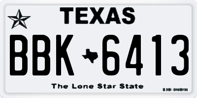 TX license plate BBK6413