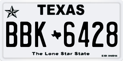 TX license plate BBK6428