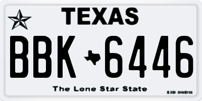 TX license plate BBK6446